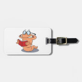 Nerdy Bookworm leest een boek Bagagelabel (Voorkant horizontaal)