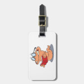 Nerdy Bookworm leest een boek Bagagelabel (Voorkant verticaal)