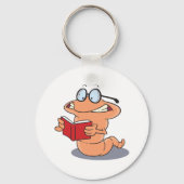 Nerdy Bookworm leest een boek Sleutelhanger (Achterkant)