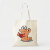 Nerdy Bookworm leest een boek Tote Bag (Voorkant)