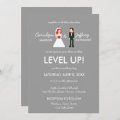 Nerdy Bride 8 bits et Faire-part de mariage de cha (Devant / Derrière)