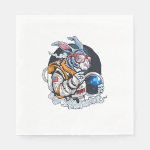 Nerdy Bunny Astronaut in de ruimte, ontdekkingsrei Servet