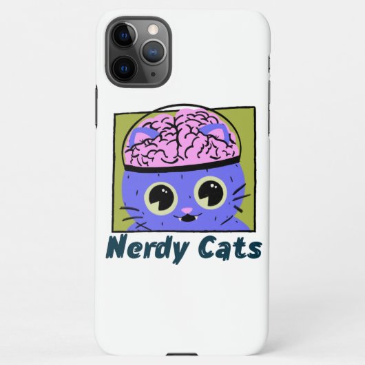 Nerdy Cats, ontwerp van het brein iPhone Hoesje (Achterkant)