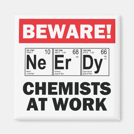 nerdy chemist magneet (Voorkant)