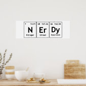 NErDy Chemistry Periodic Table Words Elements Nerd Poster (Keuken)