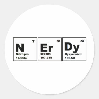 Nerdy Chemistry Product! Ronde Sticker
