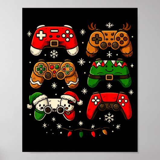 Nerdy Christmas Shirt For Boys Men, Xmas Gaming Co Poster (Voorkant)