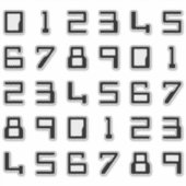 Nerdy computerstijl cijfers / cijfers / cijfers sticker (Voorkant)