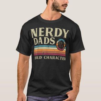 Nerdy Dads Bouwen Karakter Retro Vaderdag T-shirt