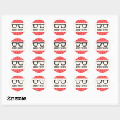 Nerdy dertig verjaardagsfeestje met geeky bril ronde sticker (Vel)