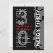 Nerdy Derty Birthday Black White Red Sjabloon Kaart (Voorkant)