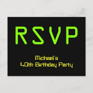 Nerdy, digitale stijl & Techie "RSVP"-Briefkaart Briefkaart