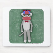 Nerdy Fifties Cool Fun Sock Monkey Cartoon Art Muismat (Voorkant)