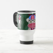 Nerdy Fifties Sock Monkey Cartoon Art Design Fun Reisbeker (Voorkant links)