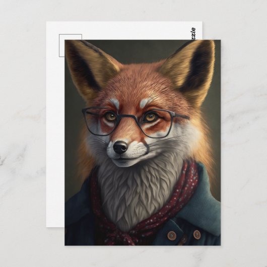 Nerdy fox briefkaart (Voorkant / Achterkant)