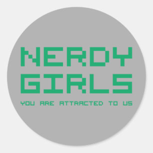 Nerdy Girls 2 Ronde Sticker