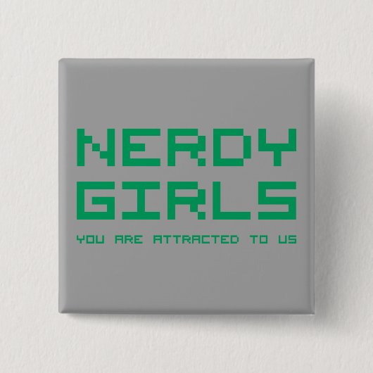 Nerdy Girls 2 Vierkante Button 5,1 Cm (Voorkant)