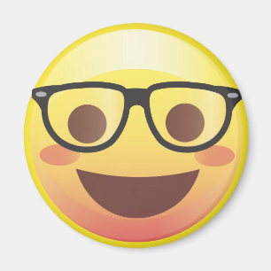 Nerdy Glasses Happy Emoji Magnet Magneet