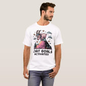 Nerdy Goat op Mountain Pixel Art T-shirt (Voorkant volledig)
