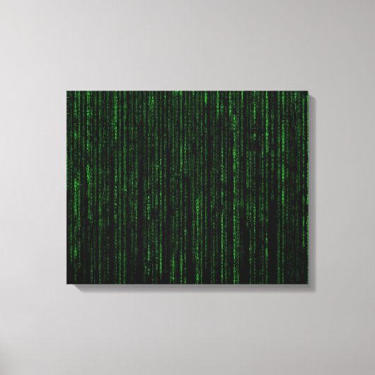 Nerdy Green Computer Code Canvas Afdruk (Voorkant)