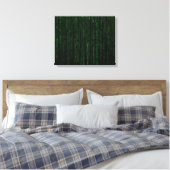 Nerdy Green Computer Code Canvas Afdruk (Insitu (Slaapkamer))