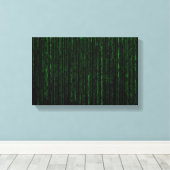 Nerdy Green Computer Code Canvas Afdruk (Insitu (Houten vloer))