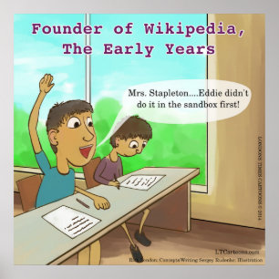 Nerdy Kinder Funny Cartoon Poster