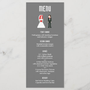 Nerdy menu 8 bits Bride & Groom