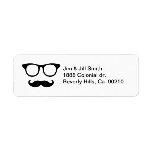 Nerdy Mustache Man Etiket