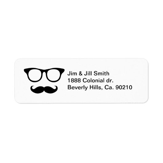 Nerdy Mustache-Man Etiket (Voorkant)