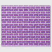 Nerdy Paarse Pixelated 8-bits kijk Bricks Pattern Cadeaupapier (Vlak)