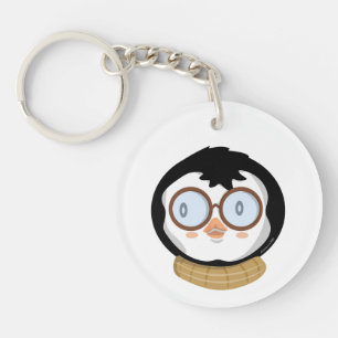 Nerdy Penguin Boy AcrylSleutelhanger Sleutelhanger