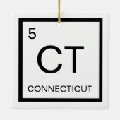 Nerdy Periodic Table Element of Connecticut Keramisch Ornament (Achterkant)
