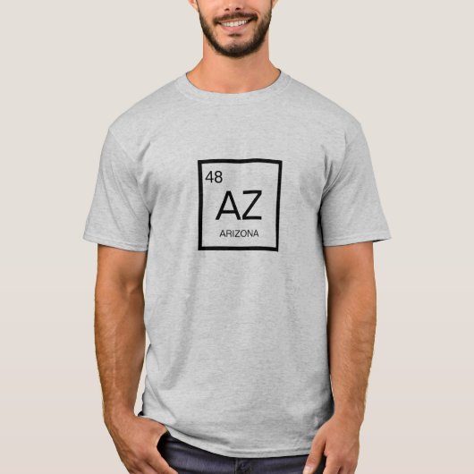 Nerdy Periodic Table Element van Arizona T-shirt (Voorkant)