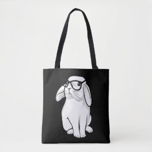 Nerdy Rabbit Cute Bunny Pet met bril Draagtas