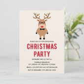 Nerdy Reindeer Christmas Party Invitation (Debout devant)