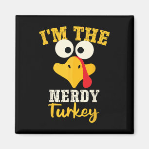 Nerdy Turkije Familie Matching Thanksgiving Diner Magneet