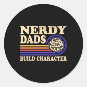 Nerdy Vader Rpg Gamen D20 Tafel Games Grappig Rpg Ronde Sticker