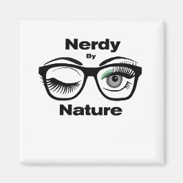 Nerdy van Natuur Funny Geek Design met bril Magneet