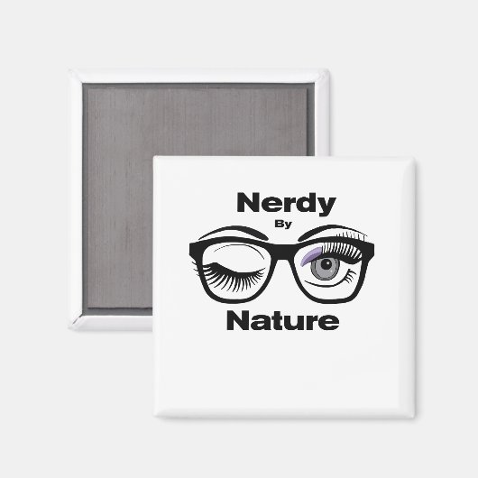 Nerdy van Natuur Funny Geek Design met bril Magneet (Voorkant / Achterkant)