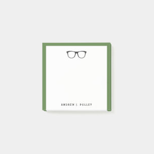 Nerdy zwarte bril Gepersonaliseerd vierkant Post-I Post-it® Notes