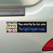 NerdyCrayon.com Blue bumper sticker (Op auto)