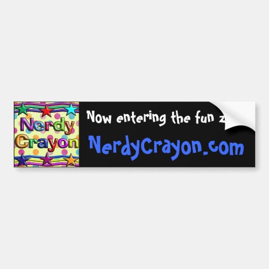 NerdyCrayon.com Blue bumper sticker (Voorkant)