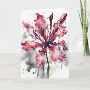 Nerine - Waterverf bloemen Kaart