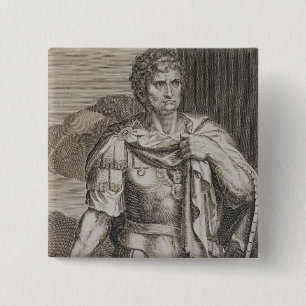 Nero Claudius Caesar Emperor van Rome 54-68 AD eng Vierkante Button 5,1 Cm
