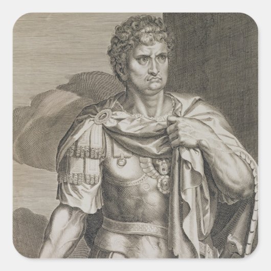 Nero Claudius Caesar Emperor van Rome 54-68 AD Vierkante Sticker (Voorkant)