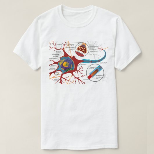 Nerve Cell Diagram Science T-shirt (Design voorkant)
