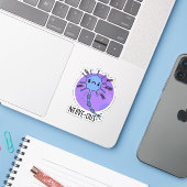 Nerve Funny Nerveus Nerveus Pun Sticker (Laptop met iPhone)