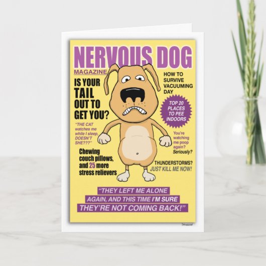 Nervous Dog Magazine drôle de carte d'anniversaire (Devant)