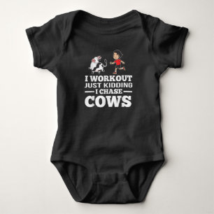 Ness Gym Workout Kidding I Chase Cows Farming Romper